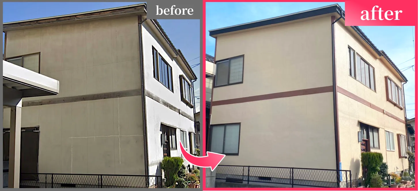 実際に施工した山形市の外壁塗装before&after写真
